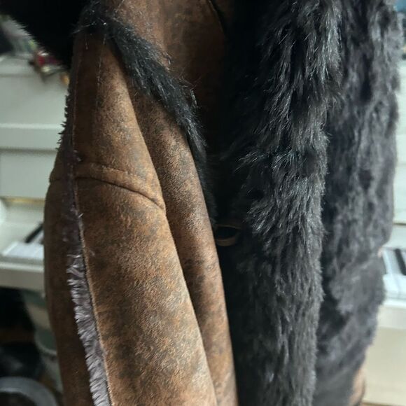 VTG Penny Lane Jacket Size M Y2K 90s Does 70s Faux Vegan Jones New York M - Picture 9 of 16